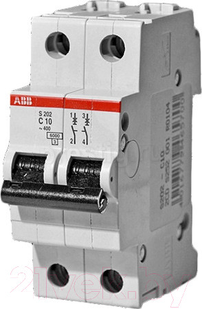 Изображение товара Выключатель автоматический ABB S 202 2P С 0.5А 6кА 2M / 2CDS252001R0984