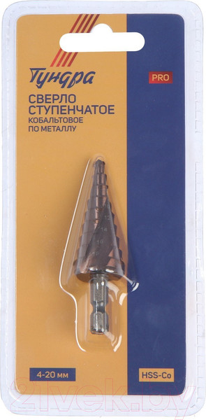 Изображение товара Сверло Tundra Pro ступенчатое HSS-Co спирал. шестигр. хвостовик 4-20мм 7546783