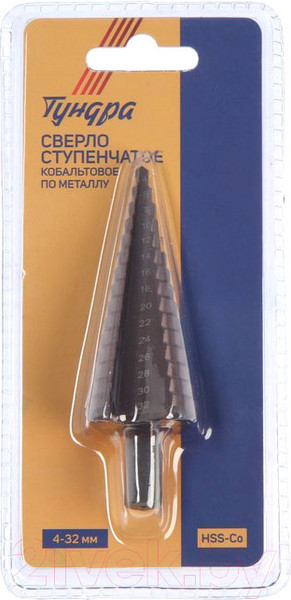Изображение товара Сверло Tundra Pro ступенчатое HSS-Co трехгранный хвостовик 4-32мм 7546779