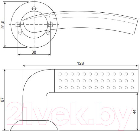 Изображение товара Ручка дверная Avers H-14026-A-NIS/CR (Spindle 130) (B2B)