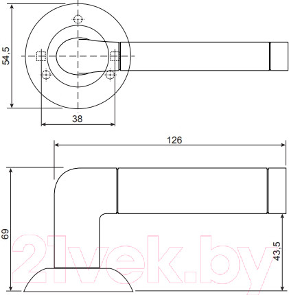 Изображение товара Ручка дверная Avers H-14083-A-NIS/CR (Spindle 140) (B2B)