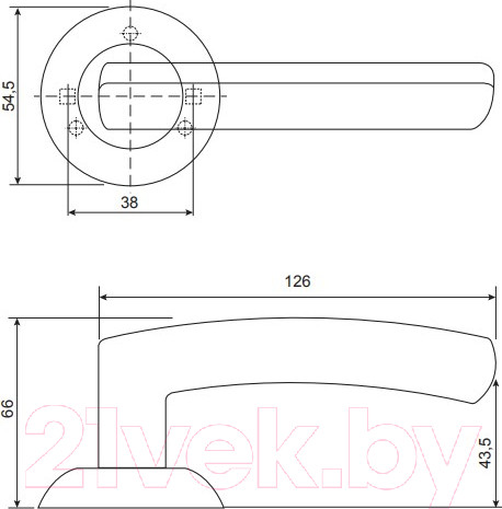 Изображение товара Ручка дверная Avers H-14093-A-CR (Spindle 140) (B2B)