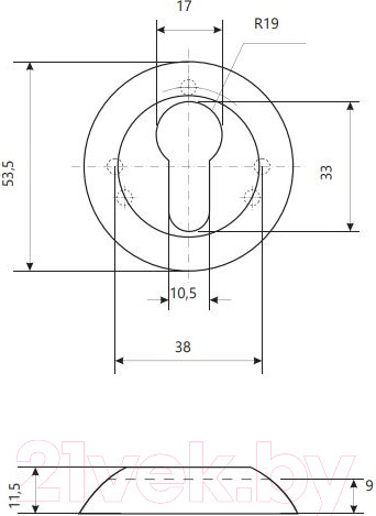 Изображение товара Накладка на цилиндр Code Deco DP-C-14-BLM