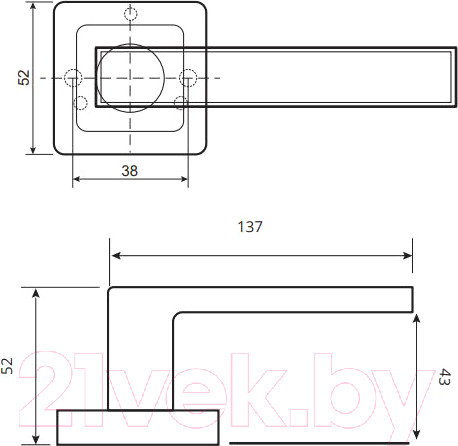 Изображение товара Ручка дверная Code Deco H-22111-A-BLM/B