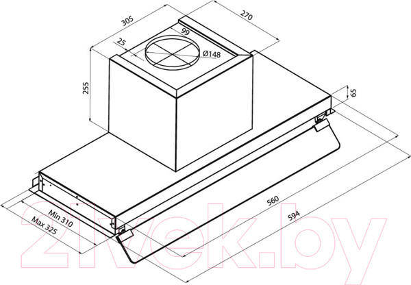 Изображение товара Вытяжка Т-образная Krona Ida 600 3P / КА-00001995 (нержавеющая сталь)