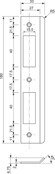 Изображение товара Ответная планка Apecs BP-1425-CR (B2B)