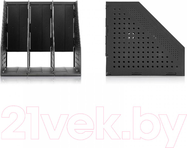 Изображение товара Лоток для бумаг Deli Тройной / 78995 (темно-серый)