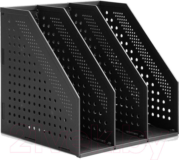 Изображение товара Лоток для бумаг Deli Тройной / 78995 (темно-серый)