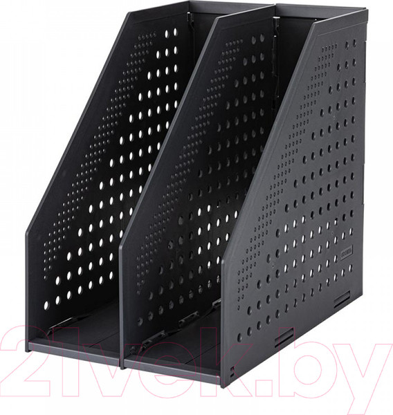 Изображение товара Лоток для бумаг Deli Двойной / 78999 (темно-серый)