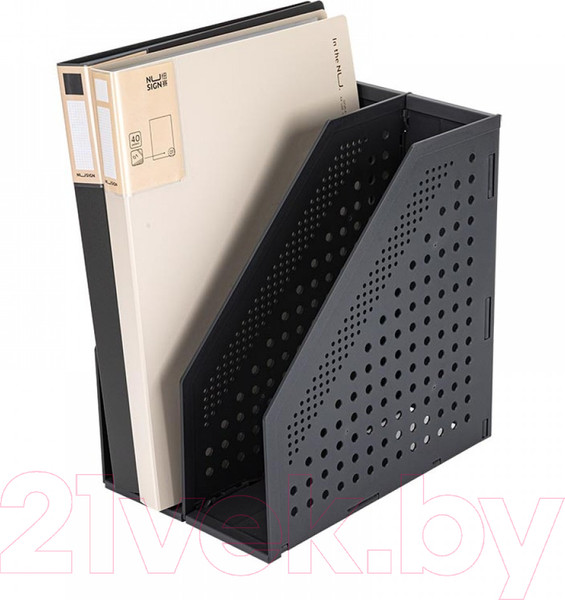 Изображение товара Лоток для бумаг Deli Двойной / 78999 (темно-серый)