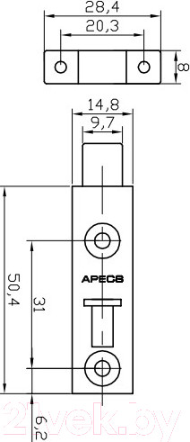Изображение товара Шпингалет торцевой Apecs DB-03-50-CR