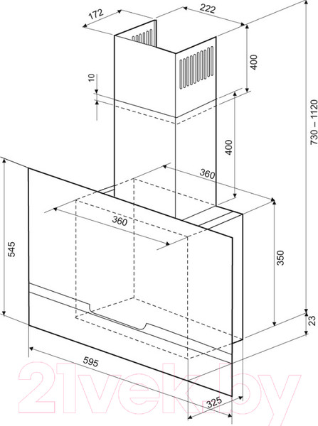 Изображение товара Вытяжка наклонная Krona Domenika 600 Black S / КА-00005477