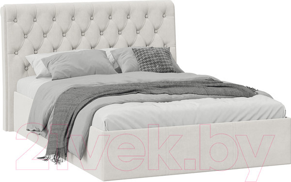 Изображение товара Полуторная кровать ТриЯ Скарлет универсальная тип 1 140x200 (велюр бежевый)