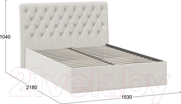Изображение товара Полуторная кровать ТриЯ Скарлет универсальная тип 1 140x200 (велюр бежевый)