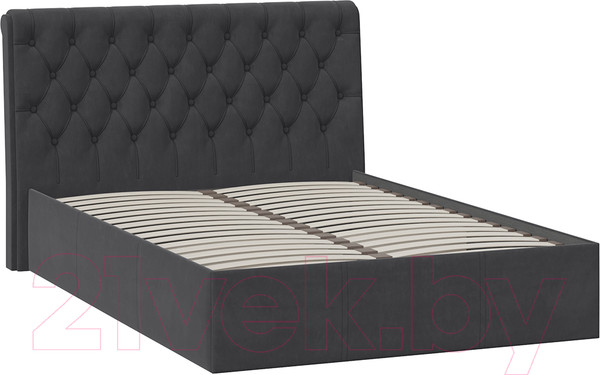Изображение товара Полуторная кровать ТриЯ Скарлет универсальная тип 1 140x200 (велюр графит)