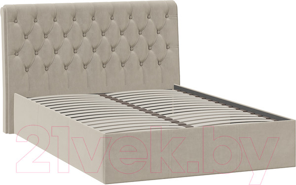 Изображение товара Полуторная кровать ТриЯ Скарлет универсальная тип 1 140x200 (велюр мокко светлый)