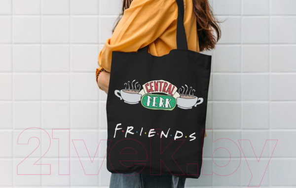 Изображение товара Сумка-шоппер Эксмо Friends. Central Perk / 9785041188139 (черный)