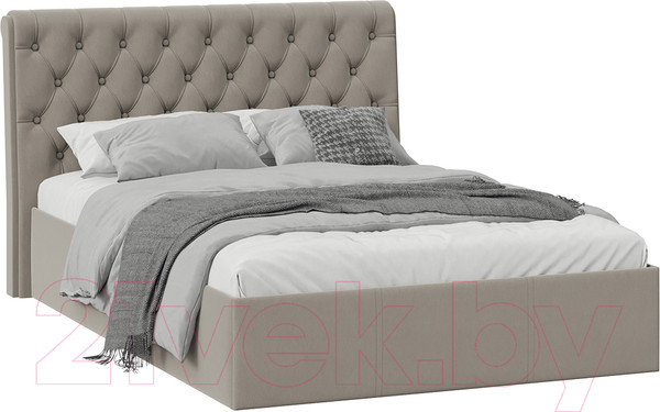 Изображение товара Полуторная кровать ТриЯ Скарлет универсальная тип 1 140x200 (велюр мокко темный)