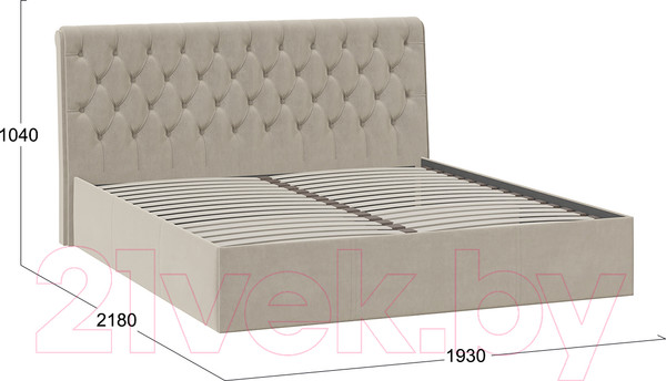 Изображение товара Двуспальная кровать ТриЯ Скарлет универсальная тип 1 180x200 (велюр мокко светлый)