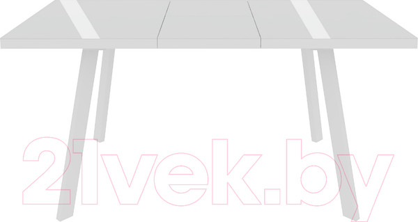 Изображение товара Обеденный стол Сакура Милан 120-160 (белый/белый со стеклом)