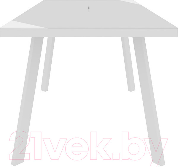 Изображение товара Обеденный стол Сакура Милан 120-160 (белый/белый со стеклом)