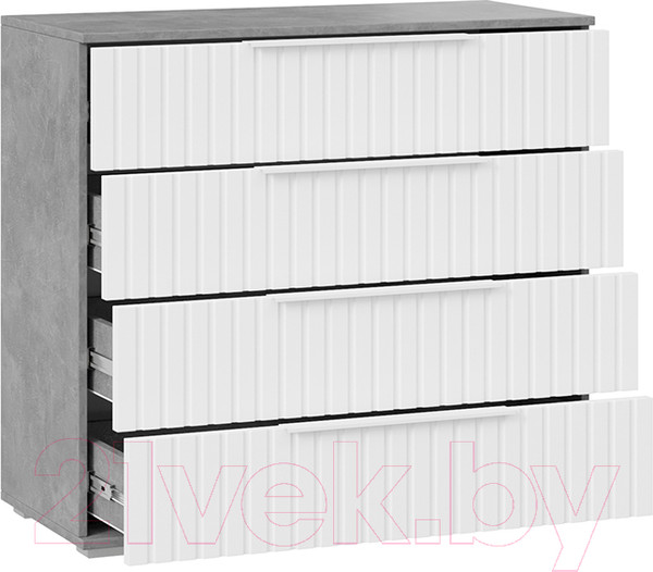 Изображение товара Комод ТриЯ Хилтон (ателье светлый/белый матовый)