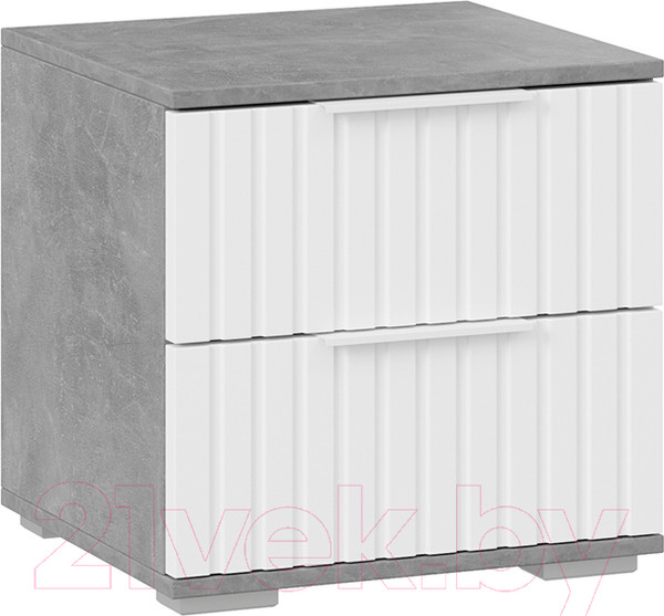 Изображение товара Прикроватная тумба ТриЯ Хилтон (ателье светлый/белый матовый)