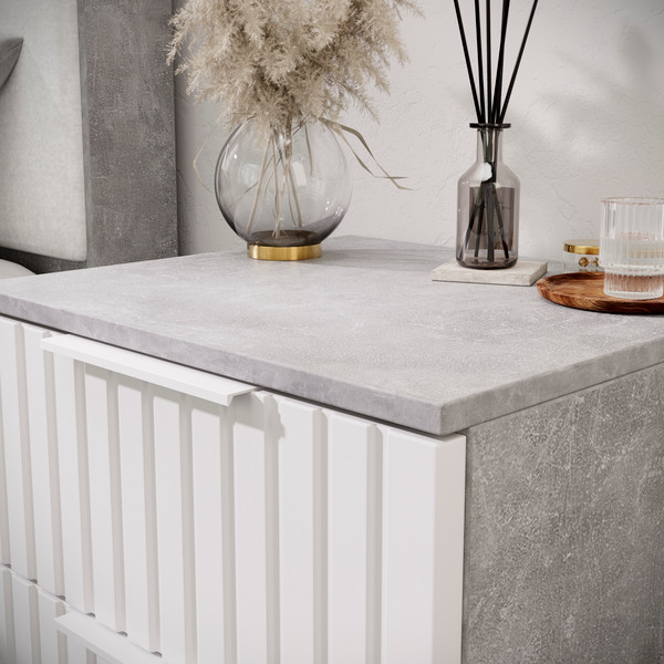 Изображение товара Прикроватная тумба ТриЯ Хилтон (ателье светлый/белый матовый)