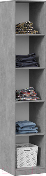 Изображение товара Шкаф-пенал ТриЯ Хилтон для белья (ателье светлый/белый матовый)