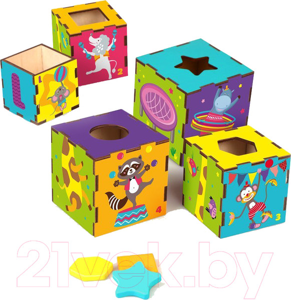 Изображение товара Сортер Mapacha Умные кубики Веселый Цирк 3 в 1 / 962111