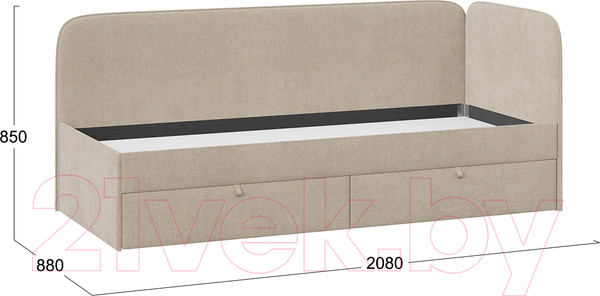 Изображение товара Кровать-тахта ТриЯ Молли 800 тип 1 (микровелюр Scandi Cream 03)