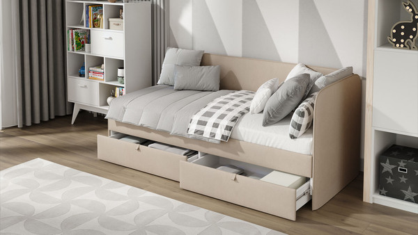 Изображение товара Кровать-тахта ТриЯ Молли 800 тип 1 (микровелюр Scandi Cream 03)