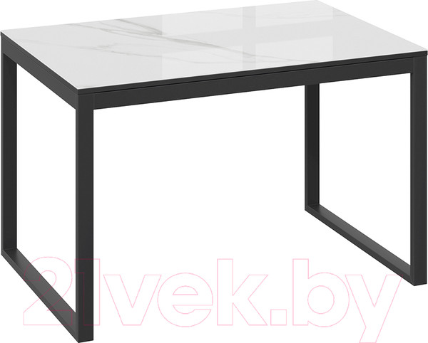 Изображение товара Обеденный стол ТриЯ Маркус тип 1 (черный муар/стекло белый мрамор)
