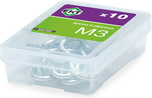 Изображение товара Крючок S-образный ЕКТ М3 / B007868 (10шт, цинк)