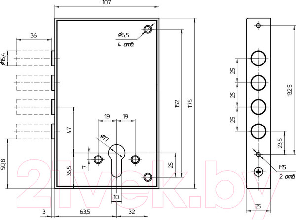 Изображение товара Замок врезной Меттэм ЗВ1 711.0.0