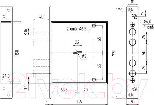 Изображение товара Замок врезной Меттэм ЗВ8 141.0.1 ЗВСП-2