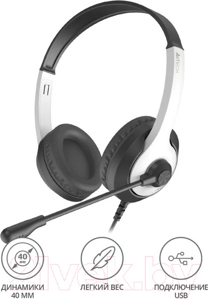 Изображение товара Наушники-гарнитура A4Tech Panda FH100U (черный/белый)