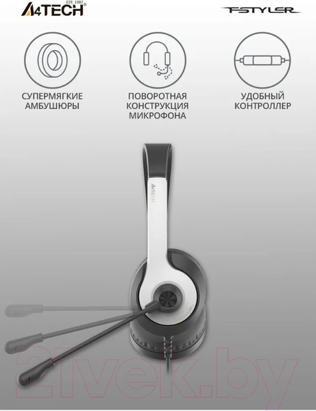 Изображение товара Наушники-гарнитура A4Tech Panda FH100U (черный/белый)