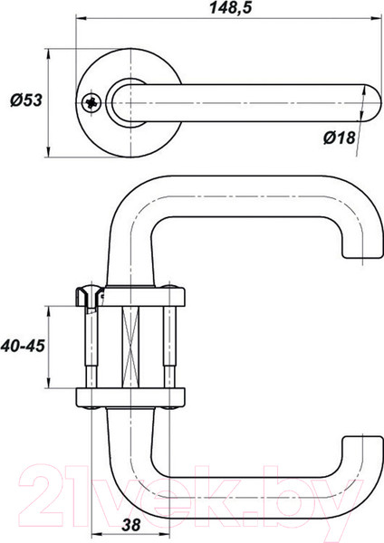 Изображение товара Ручка дверная Меттэм НР 0302 (серебряный антик)