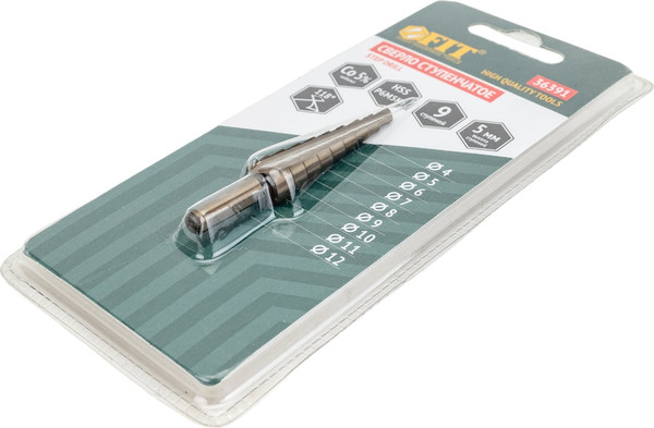 Изображение товара Сверло FIT HSS ступенчатое 4-12м / 36391