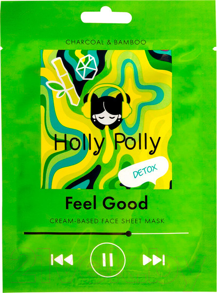 Изображение товара Маска для лица тканевая Holly Polly Feel Good с Углем и экстрактом Бамбука (22г)