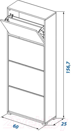 Изображение товара Тумба для обуви Горизонт Мебель Домино XXL (золотой крафт/белый)