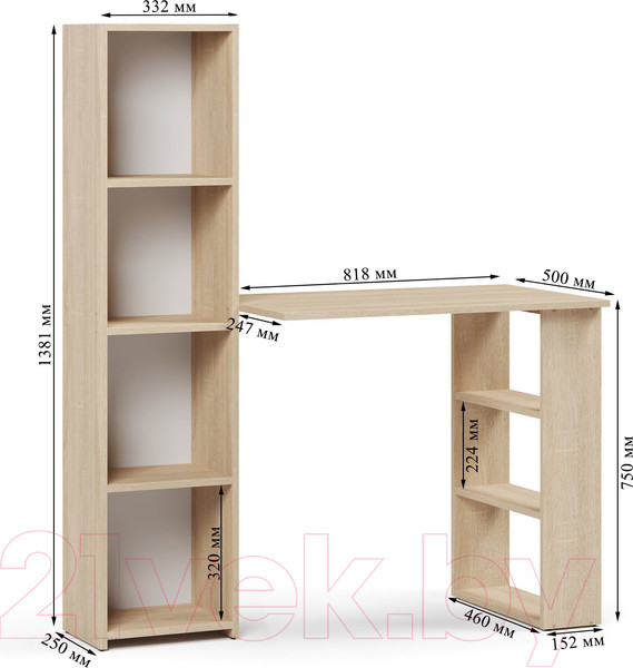 Изображение товара Письменный стол Mio Tesoro Asti 4 (дуб сонома)