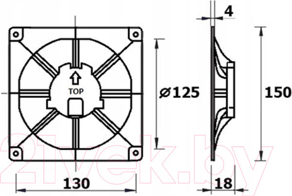 Изображение товара Решетка вентиляционная AirRoxy dRim C185