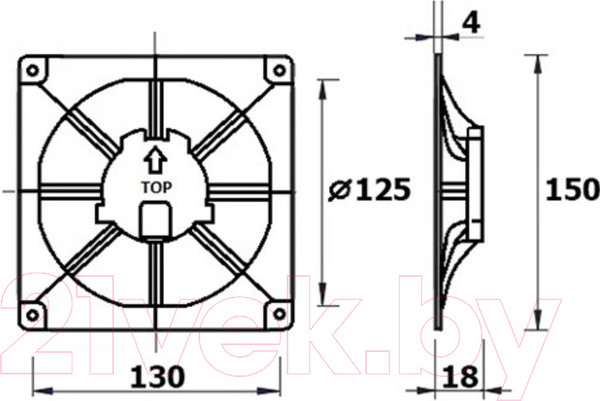 Изображение товара Решетка вентиляционная AirRoxy dRim C188