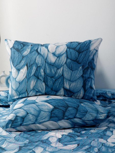 Изображение товара Комплект постельного белья Ночь нежна Вязка Стандарт Евро / 70868-1+70682-2 (70x70)