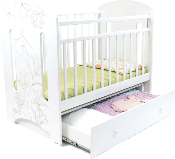 Изображение товара Детская кроватка Sweet Baby Sofia маятник с ящиком (белый)