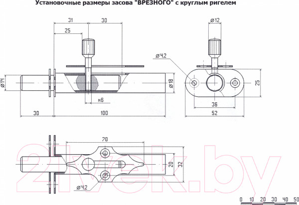 Изображение товара Щеколда Apecs Делга (медь)
