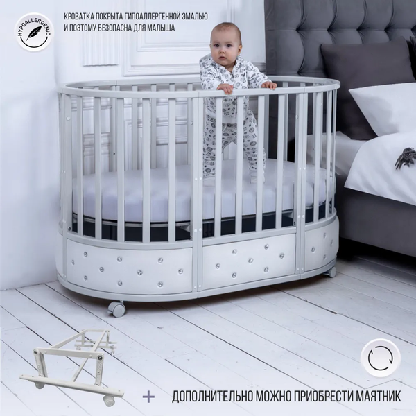 Изображение товара Детская кровать-трансформер Sweet Baby Cappellini Bianco 7 в 1 (белый)