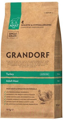 Изображение товара Сухой корм для собак Grandorf Maxi Breeds Turkey (10кг)